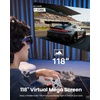 image:imageTOZO VIZO V1 AR Glasses with UltraBright Display Builtin Stereo Speakers Adjustable Myopia Correction 0500 118 Virtual Mega Screen 2D3D Mode Switching Compatible for iPhoneMacPC