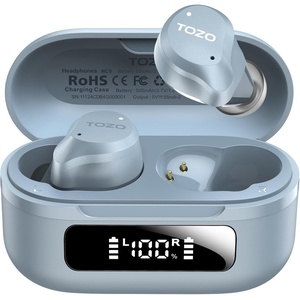 image:imageTOZO NC9 Hybrid Active Noise Cancelling Wireless Earbuds 60H LED DisplayDusty Blue