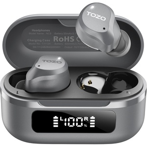 image:imageTOZO NC9 Hybrid Active Noise Cancelling Wireless Earbuds 60H LED DisplayGray