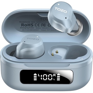 image:imageTOZO NC9 Hybrid Active Noise Cancelling Wireless Earbuds 60H LED DisplayLight Blue