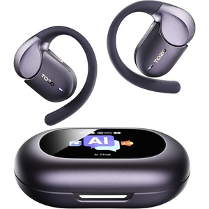 image:imageTOZO Open X2 Pro AI Smart Open Ear Earbuds LCD Digital Screen Stereo SoundTitanium Black