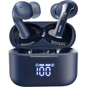 image:imageTOZO T20 Wireless Earbuds 97H Playtime Wireless Charging LED Display CaseBlue