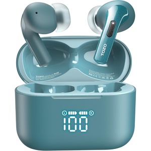 image:imageTOZO T20 Wireless Earbuds 97H Playtime Wireless Charging LED Display CaseGreen